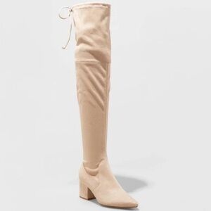A New Day Women's Greta Tall Dress Boots - Beige size 11
